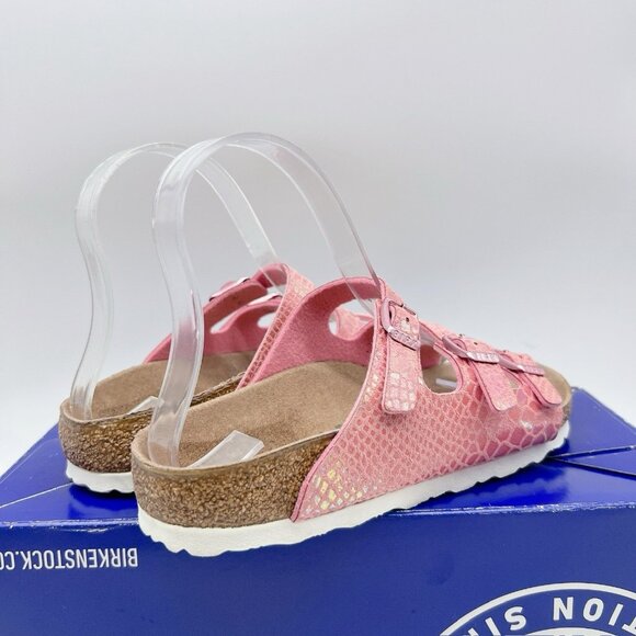 Birkenstock Florida Sandals Vegan Shiny Snake Rose Birko- Flor EU 36 US 5- 5.5 - Picture 6 of 11